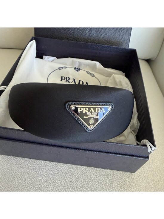 NWT PRADA Triangle logo hair accessory Hair band head band Nylon Black main image 8